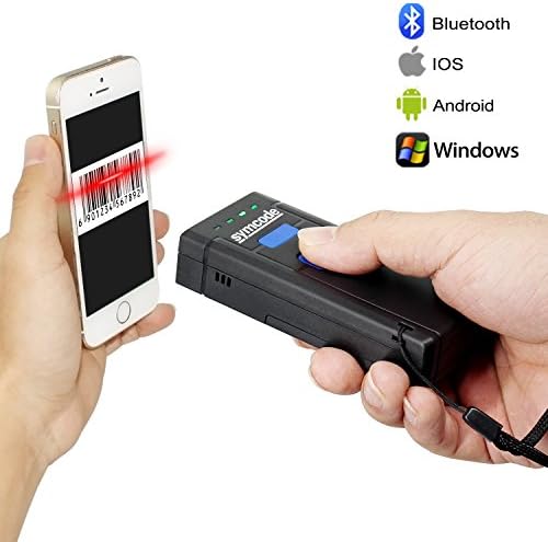 Безжичен баркод скенер, Bluetooth, Symcode USB Мини Преносим Ръчен баркод Скенер CCD Bluetooth Четец за POS/Android/iOS /iMac/Ipad