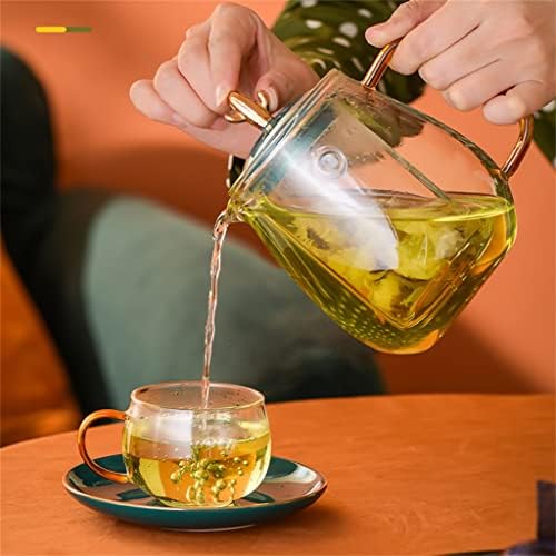 ОРЕХ, Английски, определени за следобеден чай, чайник с варени плодове, отопление кана за следобеден чай в скандинавски стил, термостойкая Стъклена чаена чаша с цветя (Цвят: A, размер: както е показано на фигурата)