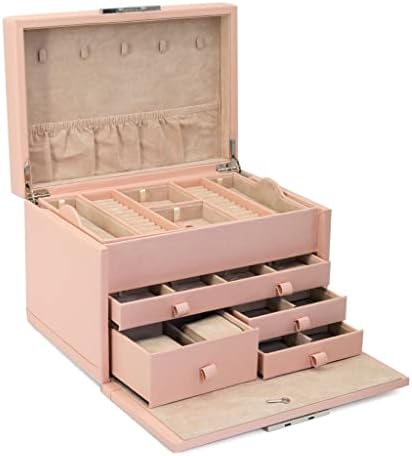 N/A Многофункционална кутия за съхранение на бижута Голям капацитет, с шато в Европейски стил, Часовник, Колие (Цвят: A, Размер: H22 * W24 * 34,5 см)