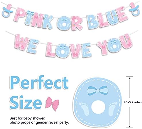 Банер с посочване на пол, предварително натянутый розово или синьо знаме обичаме ви, детски украса за парти с посочване на пода