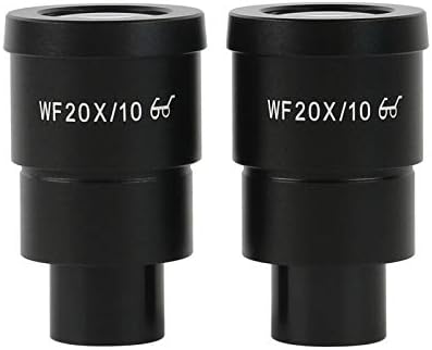 Микроскоп YUXIwang Една двойка WF10X/20 с най-високо увеличение на фокусиращ WF10X WF15X WF20X WF25X WF30X WF5 15 mm 10 mm 10 mm за стереомикроскопа (Цвят: WF20X10)