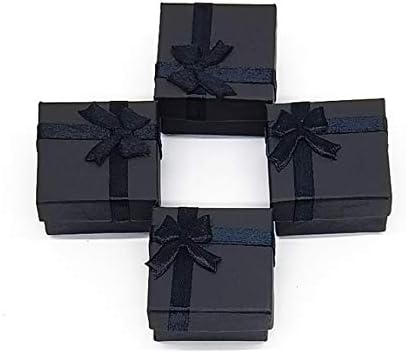 Colorsheng 24шт Черен Куб Твърд Картон Малък Подарък Кутия за Пръстени, Обеци, модни Бижута (1,6 x 1,6)