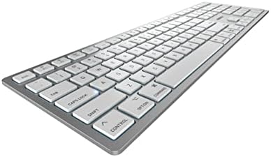 Тънка безжична клавиатура Cherry KW 9100 за Mac, акумулаторна подмяна на Magic Keyboards. 13 Често използвани функции на Mac. Работи в двойка с модели на iMac и Mac за работа или домашния