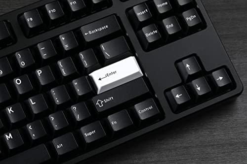 Набор от клавиатури кепета DROP DCX бял цвят на черен, ABS-матрица Doubleshot, клавиатура в стил Cherry MX, съвместима с 60%, 65%, 75%, TKL, WKL, пълноразмерни, 1800 подредби и повече (бяло към черно)