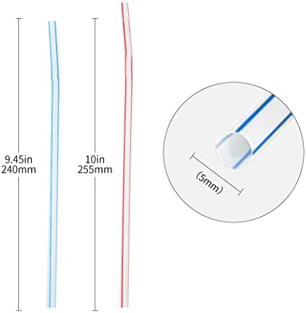 〖500 опаковки〗 за Еднократна употреба пластмасови сламки -9,45Сламки за пиене повишена височина Предпочитат за чаши / Напитки в бутилки / Всички горещи или студени напитки, смесени по цвят райе