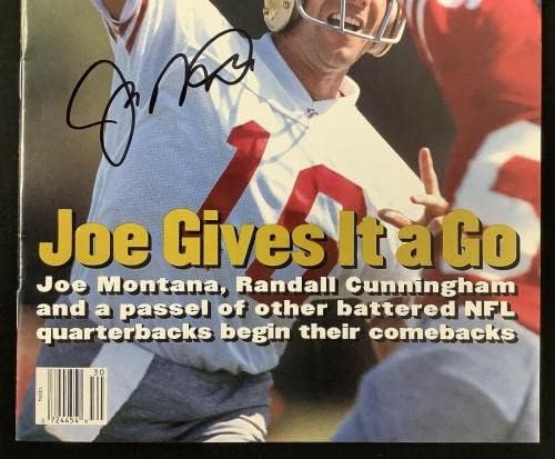 Джо Монтана подписа за Спортс илюстрейтид 27.07.92 No Label 49ers Autograph HOF JSA - Списания NFL с автограф