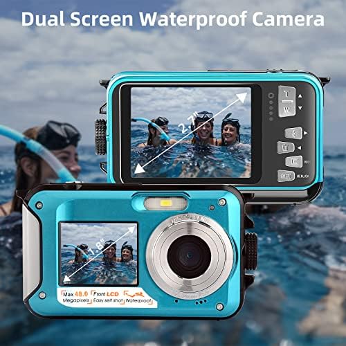 Водоустойчив Цифров фотоапарат за Снимки 2.7 K 48MP Full HD Видео С Два екрана 10 фута Подводна Камера за гмуркане