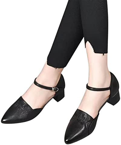 Дамски Елегантни Дамски обувки на плоска подметка, Дамски обувки, Модерни обувки С Волани и остри пръсти, Мека Подметка, Однотонная Ежедневни обувки На Дебелите обувки с катарама на Среден ток