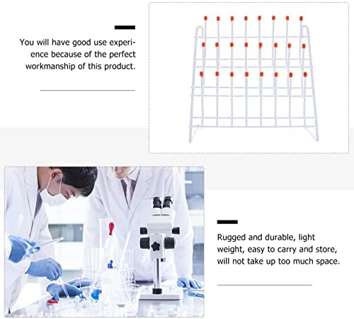 Простор VILLCASE за лаборатория 24 Колышка Стойка за Лабораторна стъклария Сушилня за съдове от Стоманена Тел Стенни / свободно стояща, Сушилня за лабораторна стъкло Бяла Чистящая рамка за учебната лабораторна стъклария