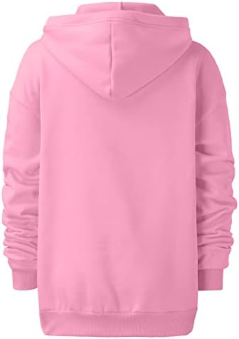 uikmnh Hoody За момичета, Руното Hoody С качулка, Однотонная Есенно-Зимни и Пролетно Hoody с Джобове, Ежедневни Блузи с цип Дълъг Ръкав, Hoody