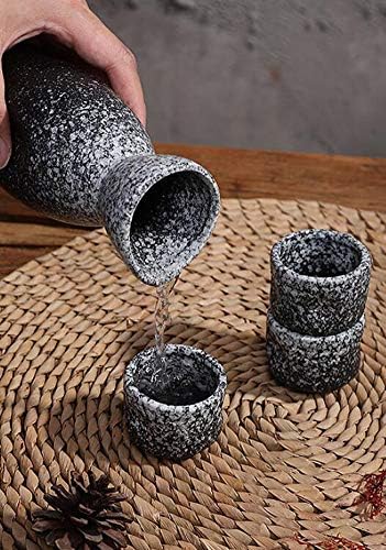 Японски Керамичен Комплект Чаши за Саке, Определени За Саке Традиционен Дизайн Керамична Чаша Занаятчийски Комплект Чаши За Саке - Снежна Глазура