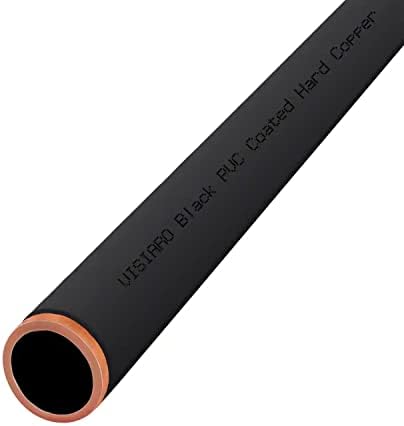 Тръба от твърди медни Visiaro Black с PVC покритие, 1 м, Външен диаметър 12 мм, Дебелина на стената 22 мм, PVC покритие от 1,5 мм, Опаковка до 25 парчета