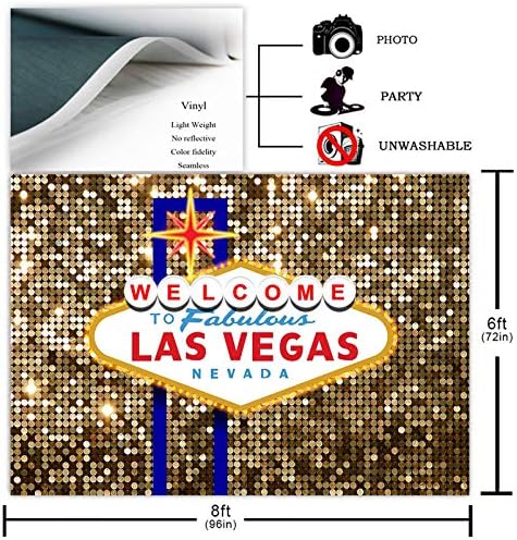 На фона на парти в Лас Вегас от Avezano за декорация рожден ден Добре дошли в Лас Вегас, Страхотно казино, Нощен Покер, Фон за снимки, Златна Луксозен костюм за бала, добре облечени фотосесия за парти (8x6 фута)