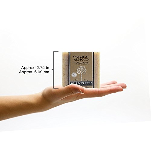 Сапун Plantlife Oatmeal Almond в 6 опаковки - Овлажняващ и успокояващ сапун за Вашата кожа, Изработено е ръчно с използването на растителни съставки - Направено в Калифорния, 4 унция в батончике