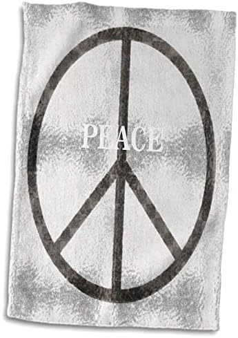Кърпи 3dRose Florene The Sixties - Символ на Мира от Сребрист метал на Шейсетте години (twl-60551-1)
