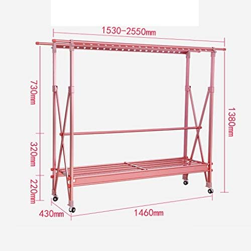 luckxuan Закачалка За сушене на дрехи Креативна Простор Подови Сгъваема Вътрешна Двухполюсная Телескопична Простор Домашна Свалящ се Балконная Сушилня Сушилнята За Дрехи