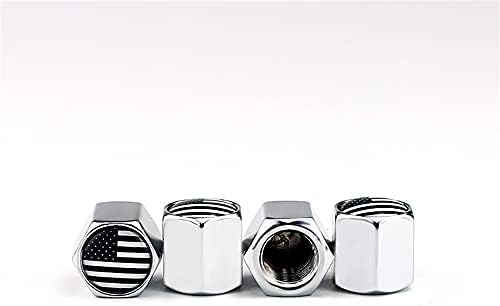 4 бр./компл. Универсални Цинковых Пылезащитных капачки за джанти гуми, използвани за всички модели автомобили с флага на САЩ (Хром)