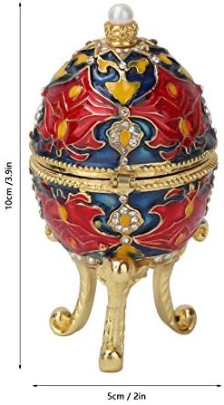 Wal front Ретро Органайзер за бижута с Емайл, на Яйце в стил Фаберже, Колекционерско Великденски Яйца, Кутия за бижута с Кристали, Подарък за съхранение на вашите Пръсте