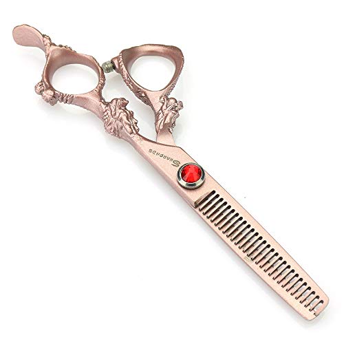 професионални ножици за подстригване 6,0 см от розово злато висока твърдост sharp 440c за фризьорски салон с прически и рядка подстригване (утончающие ножици)
