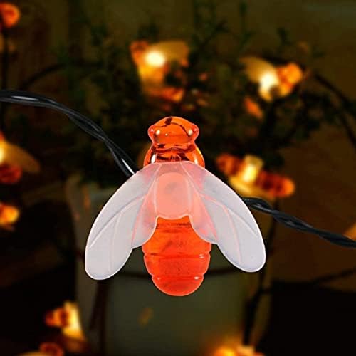 WSZJJ Струнни светлини Градина 60LED Медоносните Пчели Външни Приказни светлини с дистанционно управление Водоустойчива Лампа за украса на Коледната елха (Цвят: 60 Пчел