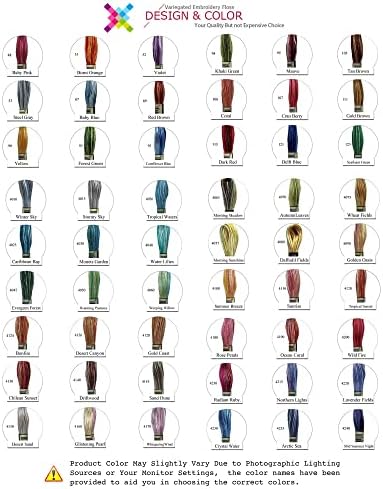 Конци за бродерия на кръстат бод Вълшебен цвят, различни на Цвят, Опаковане на мулине за бродиране, 8,7 Ярд, Тропически залез, Опаковки от 12 чилета