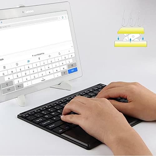Клавиатурата на BoxWave, съвместими с таблета BYANDBY Android 11.0 BYQ2 (7 инча) - Клавиатура SlimKeys Bluetooth с трекпадом, Преносима клавиатура с трекпадом - Черно jet black