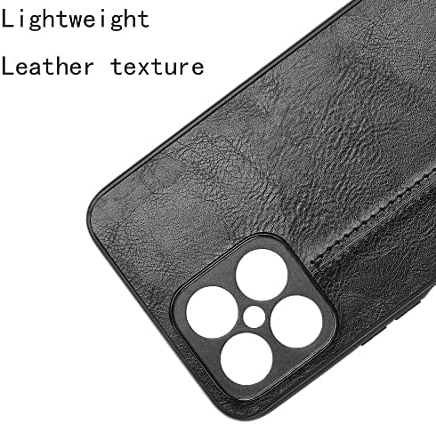 Съвместим с калъф Honor X8 от ударопрочной висококачествена фина кожа, стилен и елегантен мек тънък кожен калъф с пълно покритие за Честта X8-черен