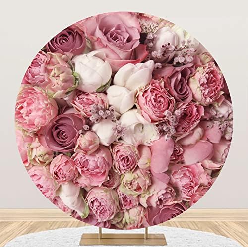 Yeele 7,5x7,5 фута Розово на Цветя през Цялата Фон за Снимки на Розови Цветя Сватбен Фон за парти в чест на Девичьего Душата За Новородени Момичета, Рожден Ден, Юбилейна ц?