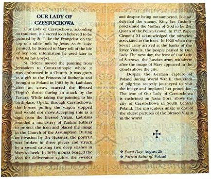 Уилям Дж. Хиртен Луксозна католически Светец картичка с традиционните молитви (Богородица Ченстоховская)