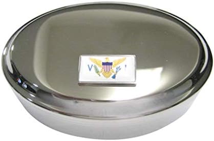 Ковчег за Бижута с Тънък Кант Вирджински Острови на Съединените Американски Флаг USVI Овални Финансирани