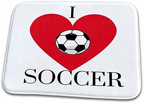 Триизмерен футбол текст I Love Soccer - Постелки за баня (rug-373491-1)