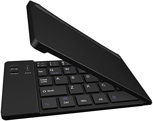 Работи от Cellet Ультратонкая сгъваема безжична Bluetooth клавиатура, съвместима с LG H422 с поставка за телефон - Акумулаторна клавиатура в пълен размер!
