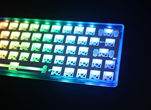 Комплект за механична клавиатура Cmokifuly FK640 60%, Игрална клавиатура Type-C RGB, жак за свързване на 3/5-контактни ключове, джоб за монтаж в табла, 64-ключ клавиатура печатна пл