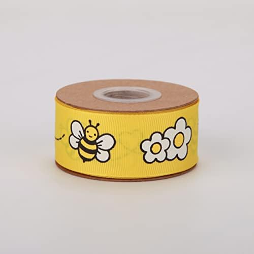 Meseey 1 Инч Жълто-Черната Лятна лента под формата на пчелите, Цветни Ленти в голям Рубчик за Подарък опаковки, Украса, парти, Бантов за коса, душ дете (y-bee)