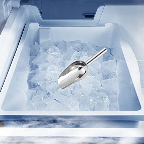 Лъжичка за лед от неръждаема стомана с магнитен държач за льдогенератора, кухненски фризера или хладилника, Чудесен аксесоар за домакински уреди с бесследной велк