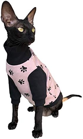 Зимен Пуловер Kotomoda Sphynx Cat ' s Pink HappyPaws Облекло за Голите Котки Без козина (XS)