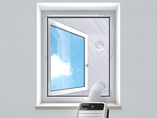 САЩ-Нестандартен с шнорхел HOOMEE 157 мерки и Теглилки прозорци с тръба за Преносим климатик, Работи с Мобилен климатик (400 см)