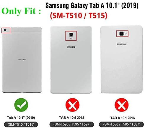 Калъф Galaxy Tab A 10,1 2019, Модел SM-T510/T515/T517, Калъф APOLL, устойчив на удари калъф-награда от изкуствена кожа Премиум-клас с поставка за Samsung Galaxy Tab A 10.1-инчов таблет 2019 SM-T510/T515, Ск?