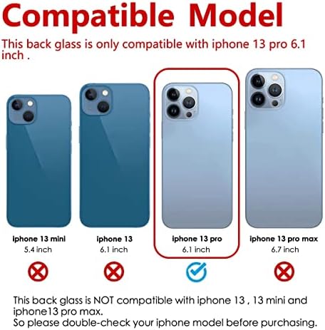 Подмяна на задното стъкло Perzework OEM (Sierra Blue) е Съвместим с iPhone 13 pro 6,1 инча на всички носители с предварително зададена лепило и набори от инструменти за ремонт