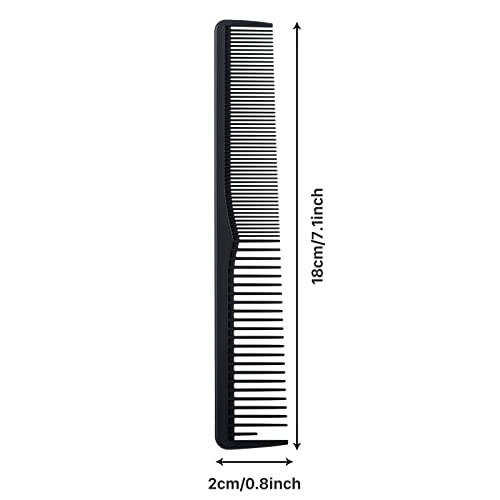 3шт Фризьорски Гребен за коса за мъже: 7-Инчов Фризьорски Гребен, изработени от Въглеродни влакна, Салонная Фризьорски Гребен с Фини Зъби, Гребен за оформяне на косата (черен)