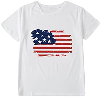 Патриотическая Риза За момичета, Тениска с Принтом на Американското, Топ За Новородени Топ С Къс Ръкав, Ден на Независимостта, Лято