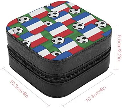 Франция Футбол Кутии За Бижута с Футболния Модел От Изкуствена Кожа Портативен Дисплей Кутия За Съхранение на Притежателя Мини Торбичка за Подарък Жени
