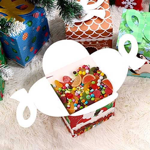 Коледна Кутия Cabilock 24 БР Сгъваеми Декоративни Коледни Картонени Кутии за Торти, Сладкиши, Деликатеси, Коледни Партита, Рождени Дни