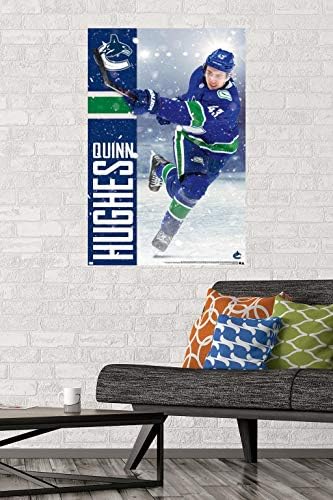 Плакат на стената Trends International NHL Ванкувър Канъкс-Куин Хюз 20, 22,375 x 34, версия без рамка