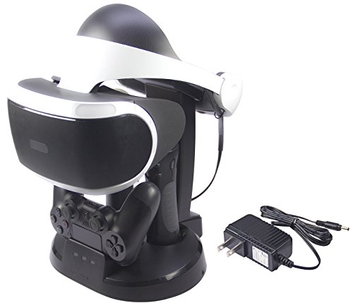 Поставка за дисплея, зарядно устройство Basics за PlayStation VR CECH-Слушалки за контролера за движение PS Move серия ZCM1x - Черен