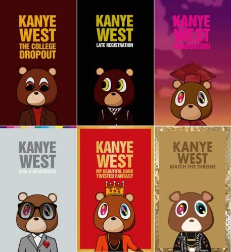 Сплескани Плакат БРАТ Mart Kanye West американския времена размер 12x18 Инча