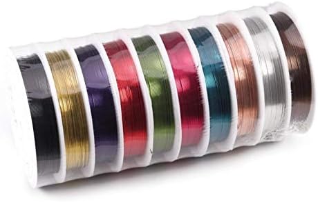Pangyoo PYouo-усукани Медни проводници 1 ролка 0,3 /0,4 мм, Цвят на Медна жица, Жица от мъниста, Черно-червена Медни жици, Аксесоари за инструменти от мъниста (Цвят: червен, размер: 0.4 mm x 8 м)