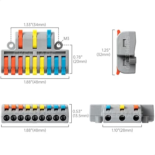 GKEEMARS 10 бр. Мини-Компактни Конектори Конектори, Рычажные Конектори на Проводници, Комплект електрически конектор (3 9)