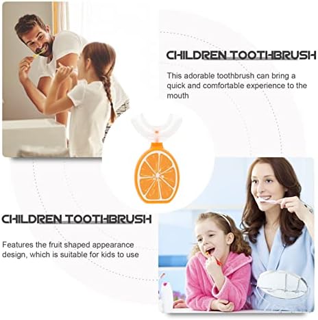 Детска U-Образна четка за Зъби DOITOOL, Ръчна Технология четка за Зъби, Мек Силиконов Накрайник за миене на зъбите на 360 °, за бебета и деца от 2 до 12 години, Оранжево