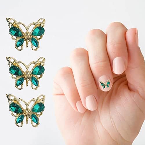 10 бр. Приказно Изкуствени Кристали за нокти, Мини-Кристали за нокти във формата На пеперуда, 3D Декорации за нокти, Направи си сам, Дизайн на нокти - (Стил A, цвят: G)